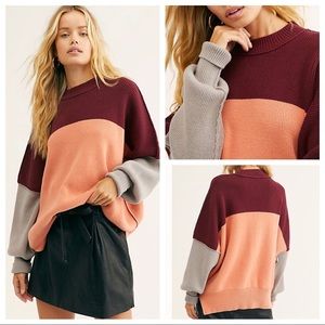 🆕Free People Easy Street Color Block Sweater🆕